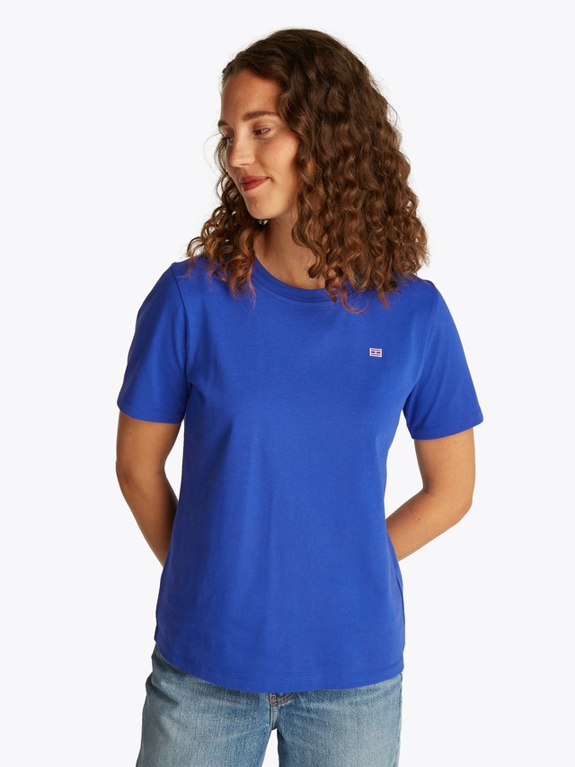 Tommy Hilfiger T-Shirt »REG CONTRAST FLAG SS TEE« mit Logostickerei