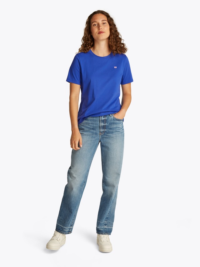 Tommy Hilfiger T-Shirt »REG CONTRAST FLAG SS TEE« mit Logostickerei