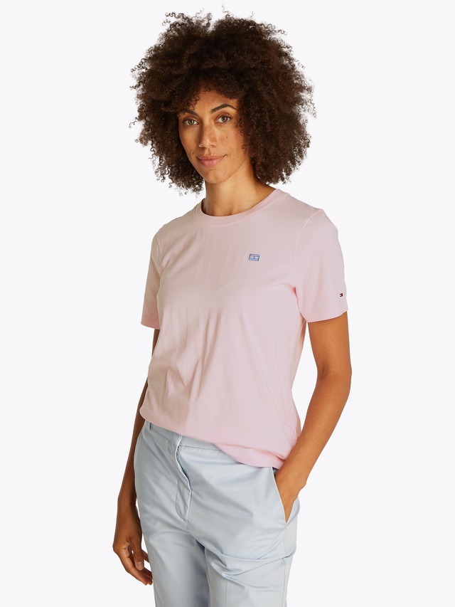 Tommy Hilfiger T-Shirt »REG CONTRAST FLAG SS TEE« mit Logostickerei