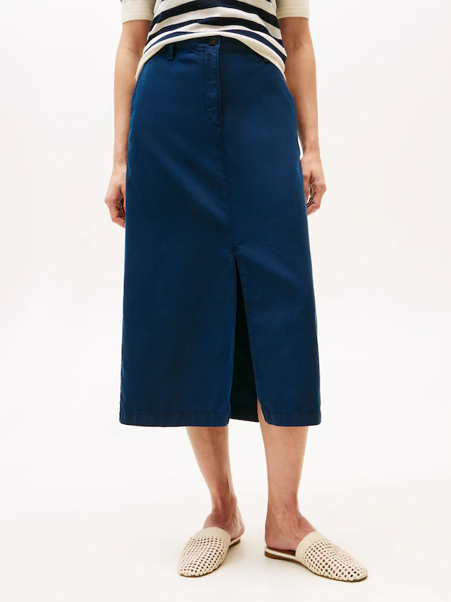 Tommy Hilfiger Webrock »CO TENCEL MIDI SKIRT« mit Schlitz
