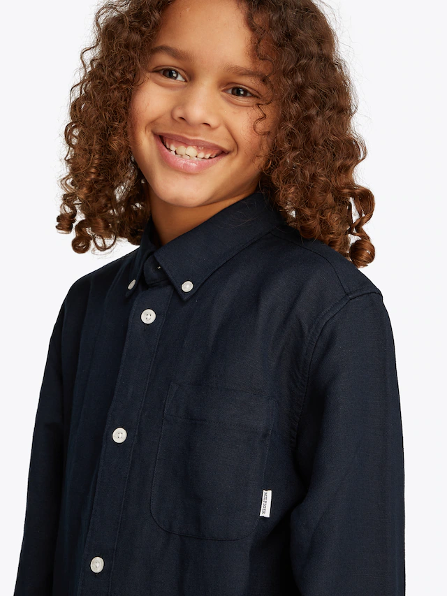 Tommy Hilfiger Langarmhemd »LINEN BLEND RELAXED SHIRT LS« mit Brusttasche, Logostickerei