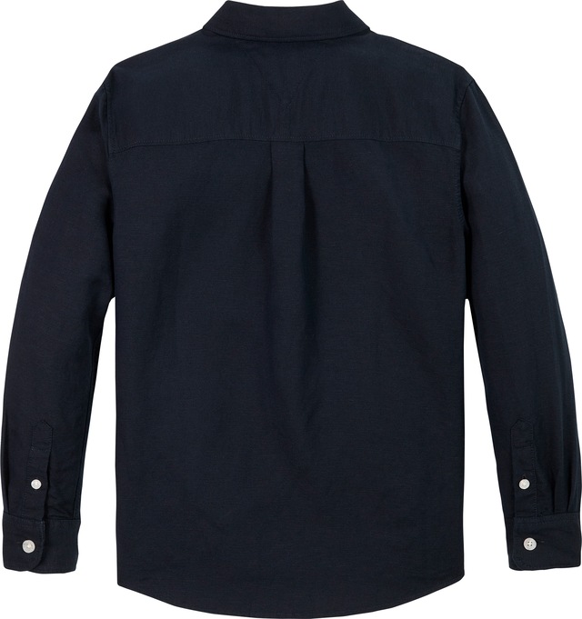 Tommy Hilfiger Langarmhemd »LINEN BLEND RELAXED SHIRT LS« mit Brusttasche, Logostickerei