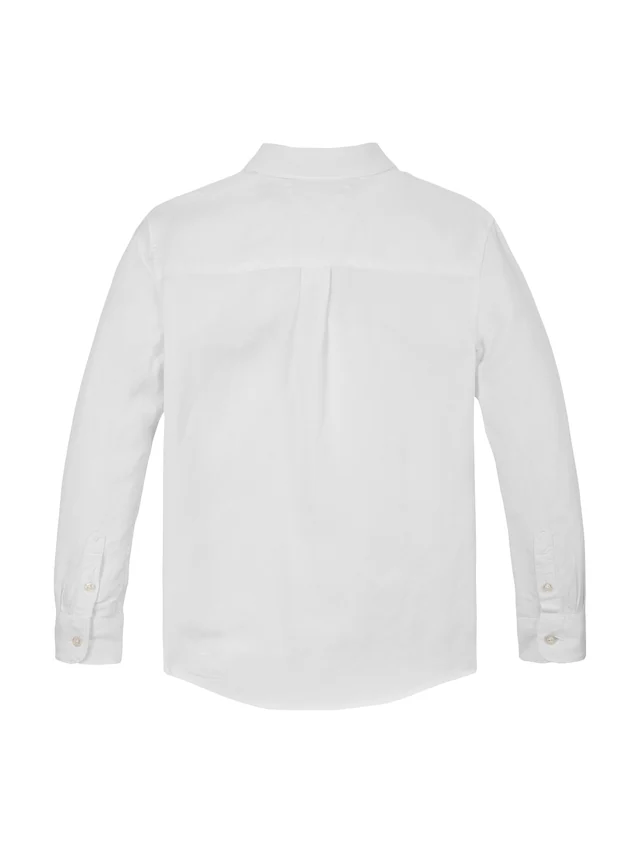 Tommy Hilfiger Langarmhemd »LINEN BLEND RELAXED SHIRT LS« mit Brusttasche, Logostickerei