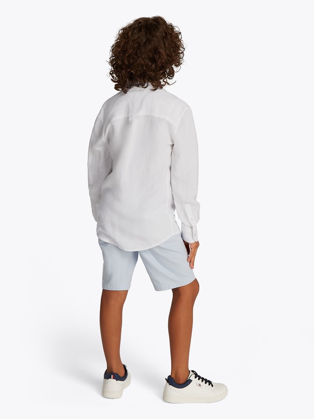 Tommy Hilfiger Langarmhemd »LINEN BLEND RELAXED SHIRT LS« mit Brusttasche, Logostickerei