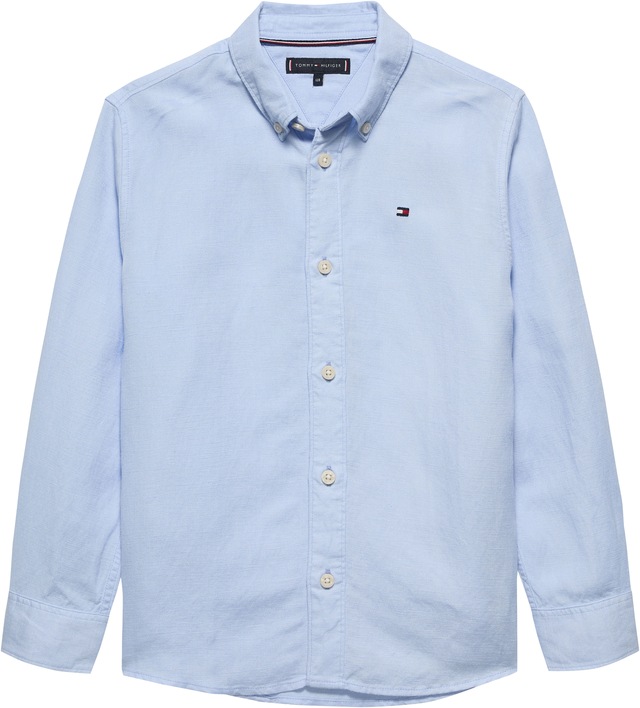 Tommy Hilfiger Langarmhemd »LINEN BLEND RELAXED SHIRT LS« mit Brusttasche, Logostickerei