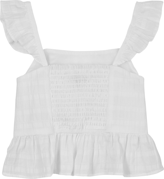 Tommy Hilfiger Trägertop »TEXTURED COTTON TOP SLVLS« mit Stickerei, mit Rüschen