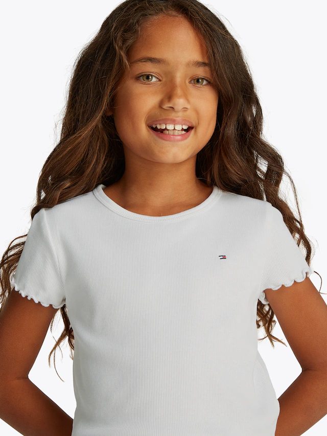Tommy Hilfiger T-Shirt »ESSENTIAL RIB TOP SS« mit Logostickerei