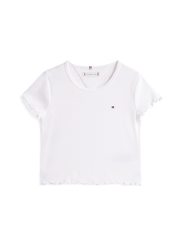 Tommy Hilfiger T-Shirt »ESSENTIAL RIB TOP SS« mit Logostickerei