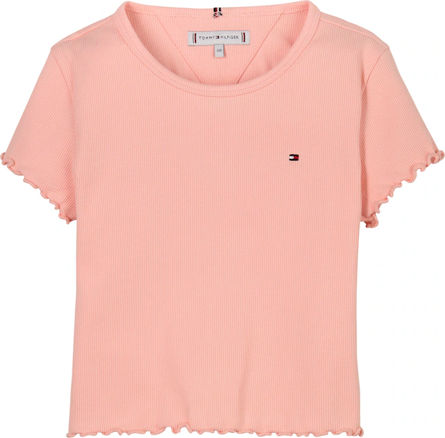 Tommy Hilfiger T-Shirt »ESSENTIAL RIB TOP SS« mit Logostickerei