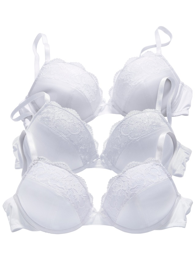 petite fleur by Lascana Push-up-BH Packung, 3 Stück, mit Bügel & herausnehmbaren Kissen