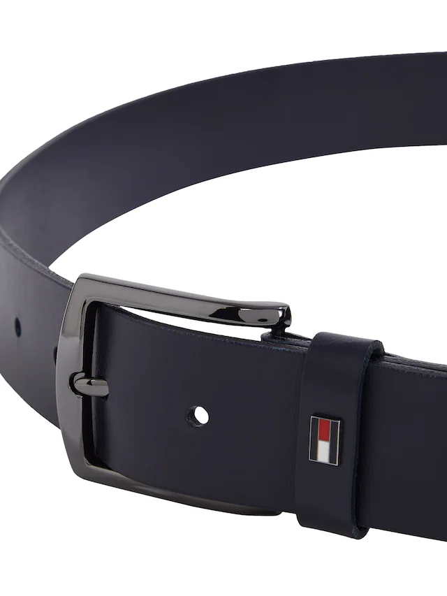 Tommy Hilfiger Ledergürtel »DENTON 3.5 cm breit EXT« Einfachdornschließe, Metalllogo