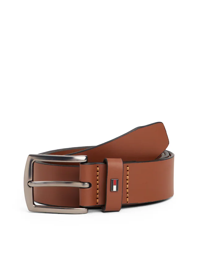 Tommy Hilfiger Ledergürtel »DENTON 3.5 cm breit EXT« Einfachdornschließe, Metalllogo