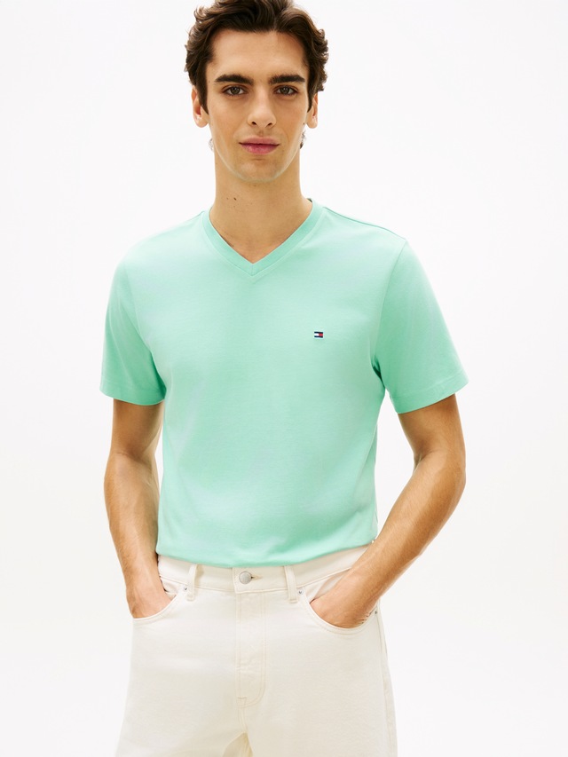 Tommy Hilfiger V-Shirt »ESSENTIAL V-NECK« unifarben, casual, regular fit, Baumwolle,