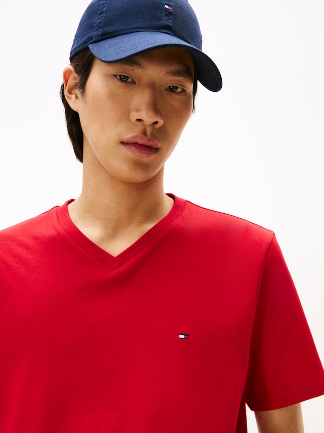 Tommy Hilfiger V-Shirt »ESSENTIAL V-NECK« unifarben, casual, regular fit, Baumwolle,