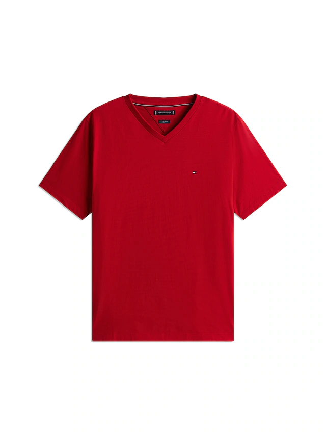 Tommy Hilfiger V-Shirt »ESSENTIAL V-NECK« unifarben, casual, regular fit, Baumwolle,