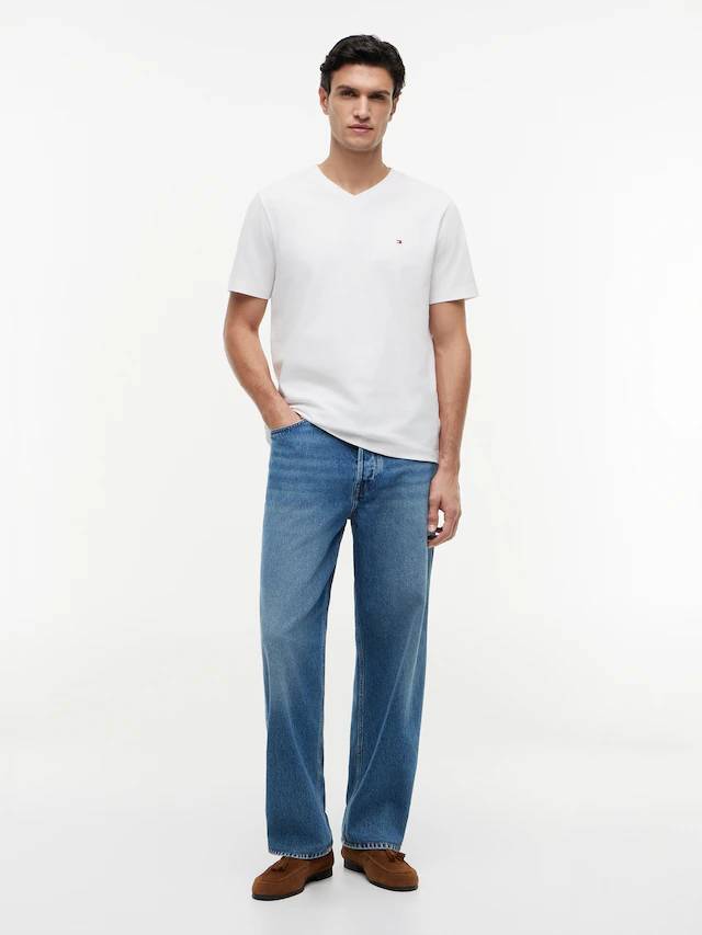 Tommy Hilfiger V-Shirt »ESSENTIAL V-NECK« unifarben, casual, regular fit, Baumwolle,