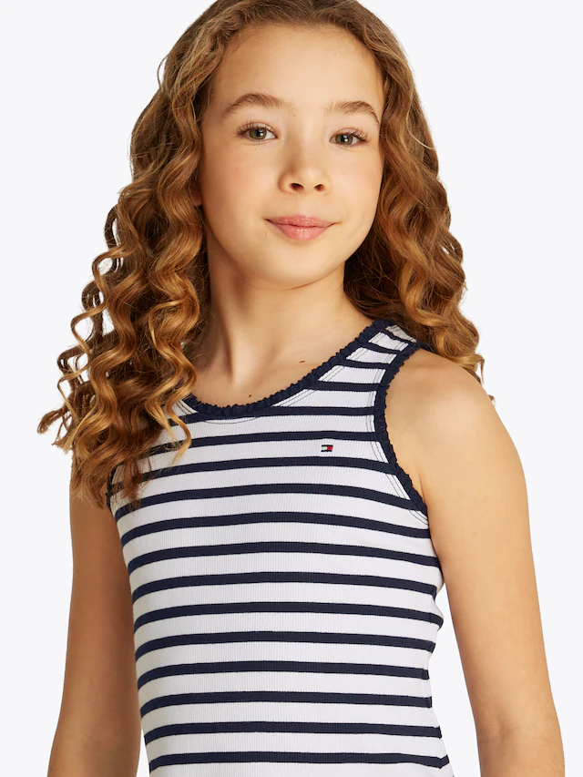 Tommy Hilfiger Tanktop »ESSENTIAL RIB LACE TANK TOP« mit Spitze, mit Logostickerei