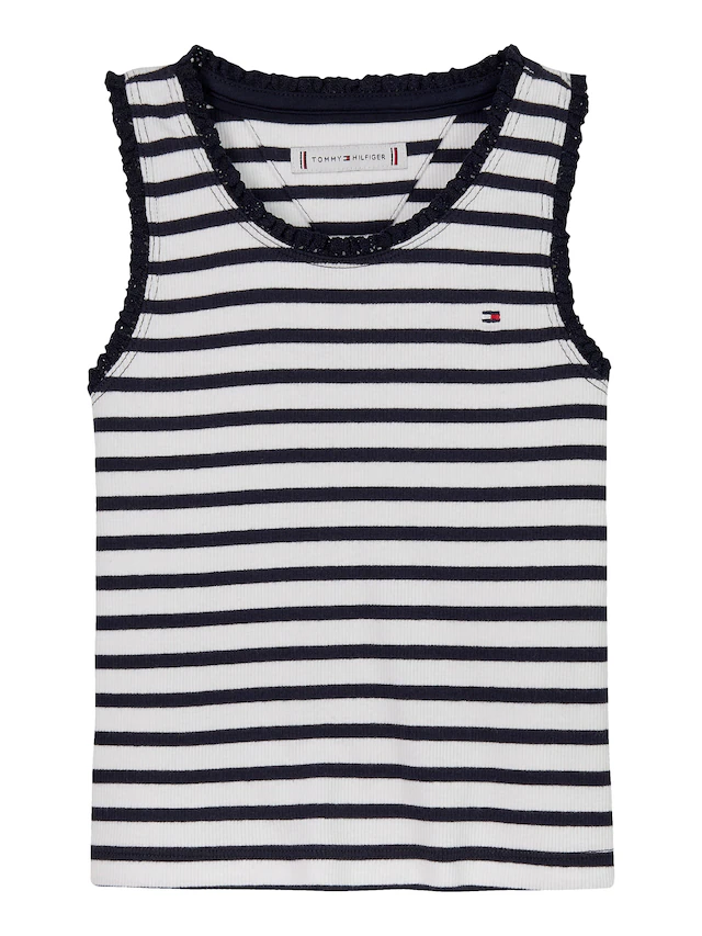 Tommy Hilfiger Tanktop »ESSENTIAL RIB LACE TANK TOP« mit Spitze, mit Logostickerei