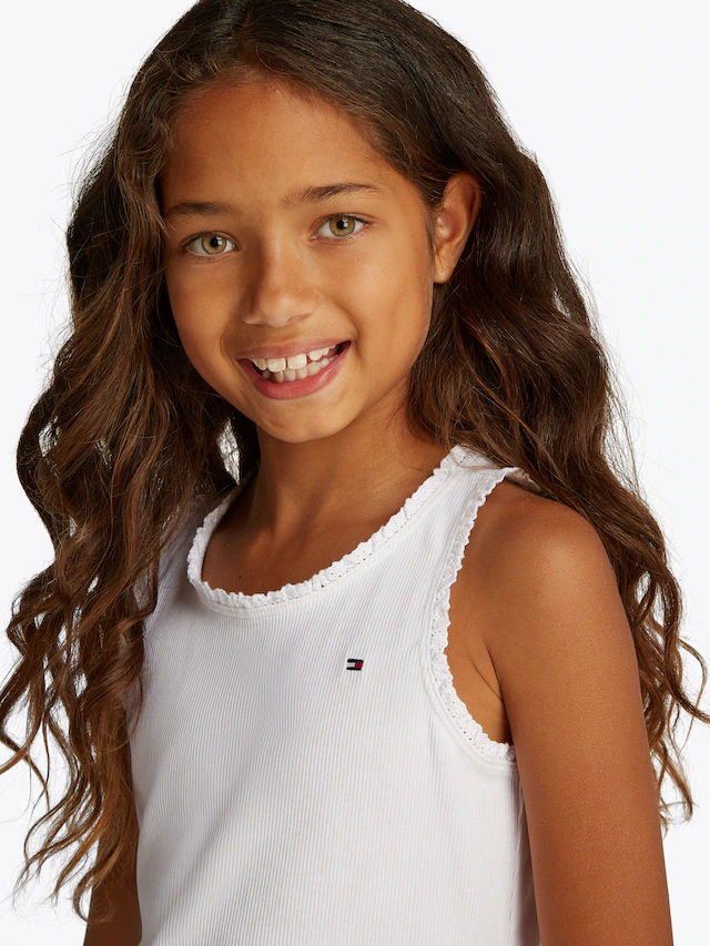 Tommy Hilfiger Tanktop »ESSENTIAL RIB LACE TANK TOP« mit Spitze, mit Logostickerei