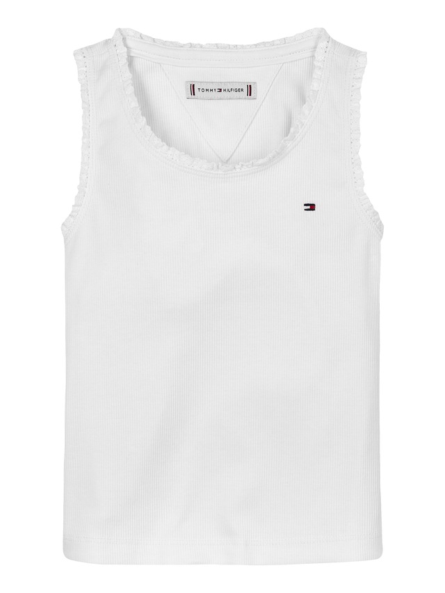 Tommy Hilfiger Tanktop »ESSENTIAL RIB LACE TANK TOP« mit Spitze, mit Logostickerei
