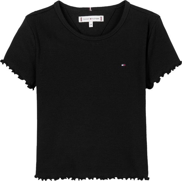 Tommy Hilfiger T-Shirt »ESSENTIAL RIB TOP SS« mit Logostickerei