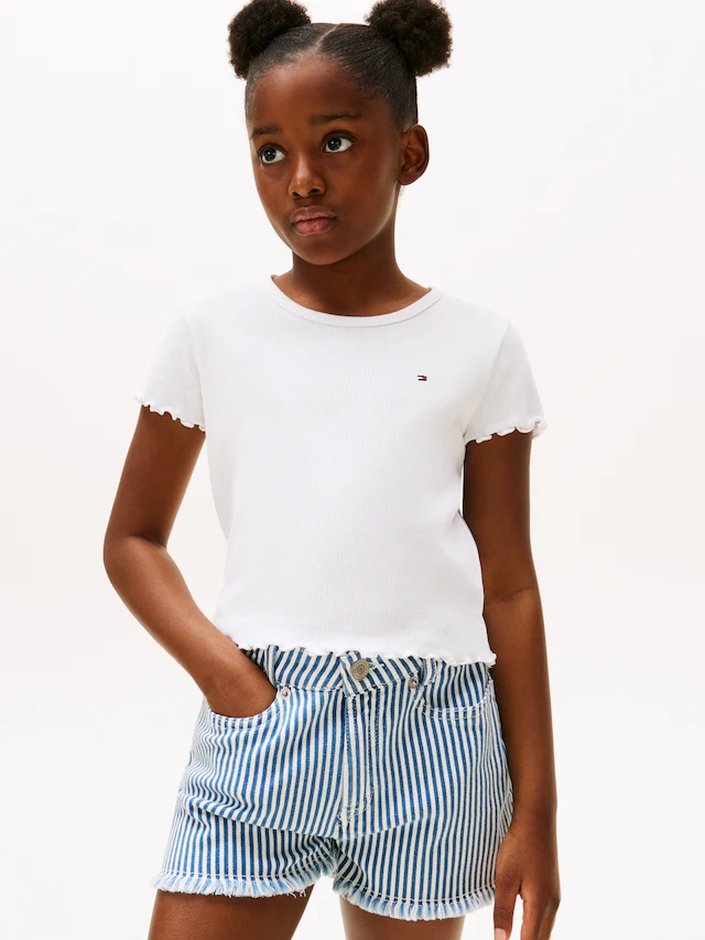 Tommy Hilfiger T-Shirt »ESSENTIAL RIB TOP SS« mit Logostickerei