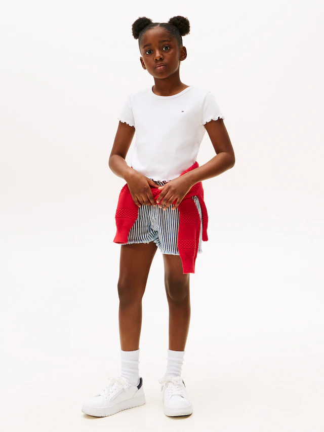 Tommy Hilfiger T-Shirt »ESSENTIAL RIB TOP SS« mit Logostickerei