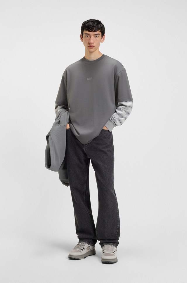 HUGO T-Shirt »Nalono« mit Logodruck, Oversized Look mit Backprint