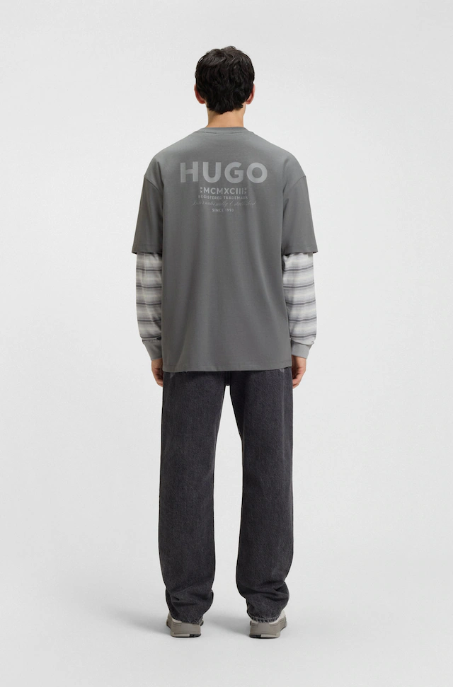 HUGO T-Shirt »Nalono« mit Logodruck, Oversized Look mit Backprint