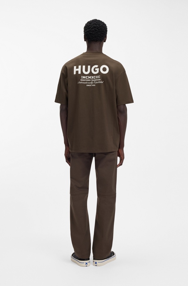 HUGO T-Shirt »Nalono« mit Logodruck, Oversized Look mit Backprint