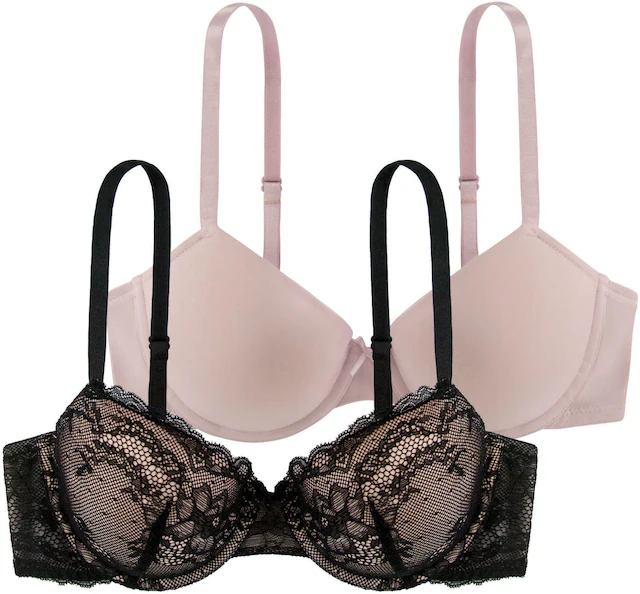 Dorina Bügel-BH »Chloe« vorgeformte leicht gepolsterte Cups, florale Spitze, tiefer Ausschnitt