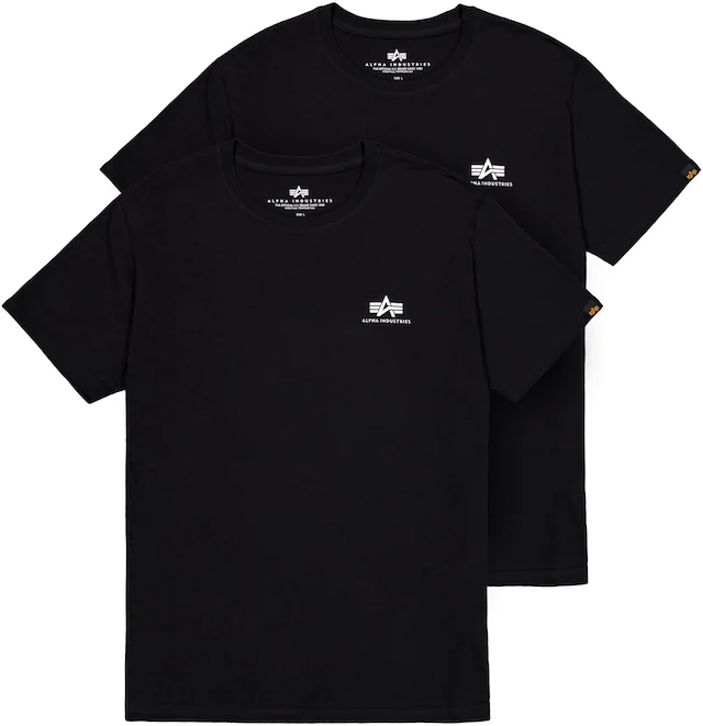 Alpha Industries Rundhalsshirt »Basic T Small Logo 2 Pack« Set, 2 Stk.
