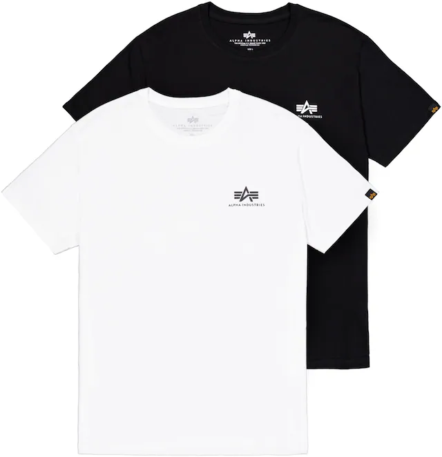 Alpha Industries Rundhalsshirt »Basic T Small Logo 2 Pack« Set, 2 Stk.