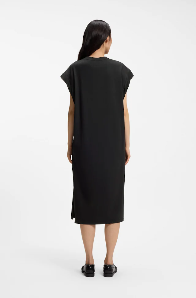 BOSS ORANGE Jerseykleid »Edress Premium Damenmode« mit Schlitzen, Logoschriftzug