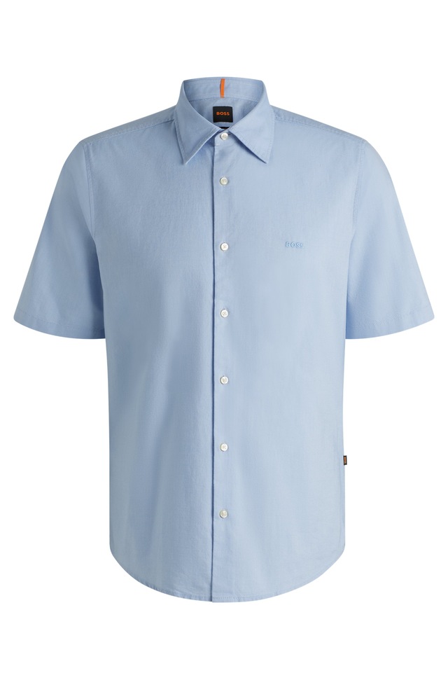 BOSS ORANGE Kurzarmhemd »Rash« mit tonigem Logo