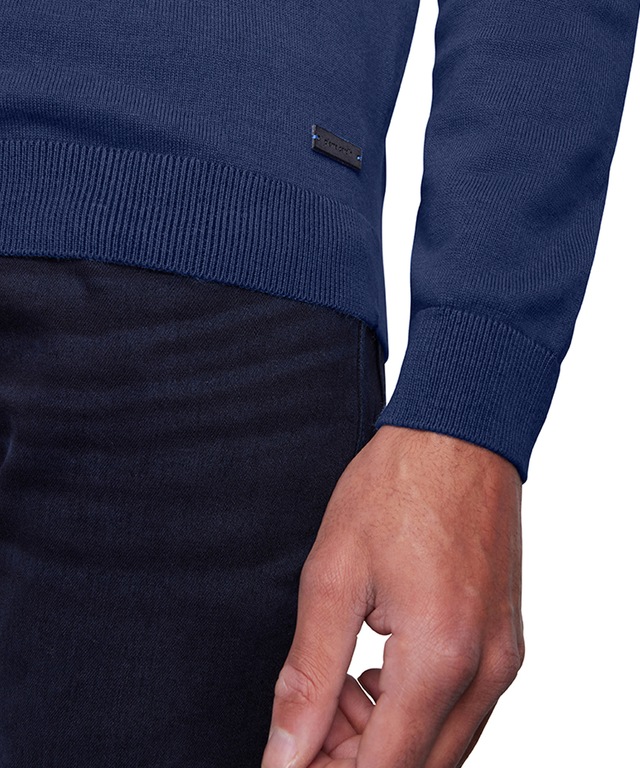 Pierre Cardin Rundhalspullover »Strick RH« mit Rippbündchen