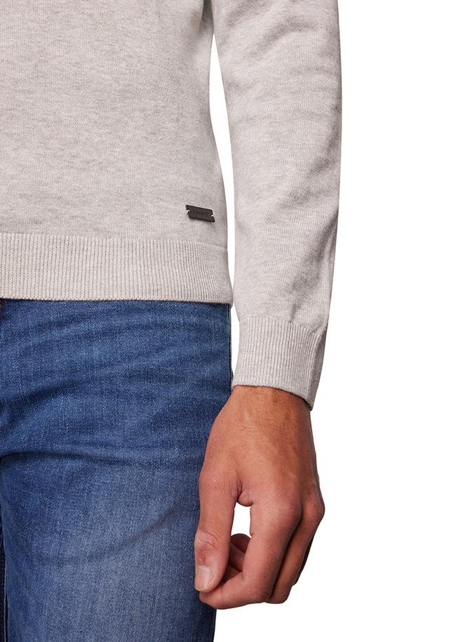 Pierre Cardin Rundhalspullover »Strick RH« mit Rippbündchen