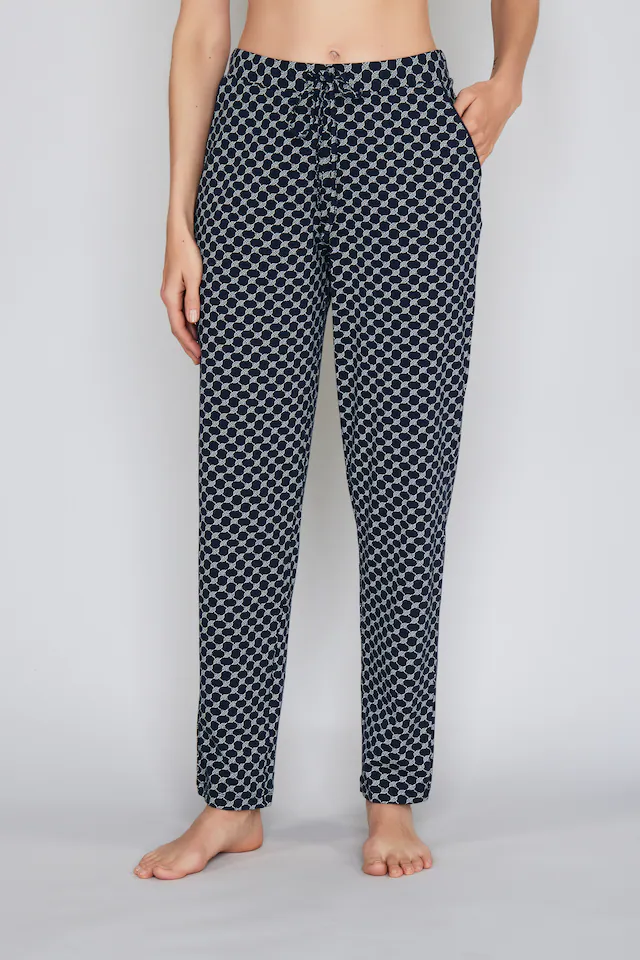 JOOP! Pyjamahose »Cosy« mit Tunnelzug und Bindeband, Cornflower-Allover