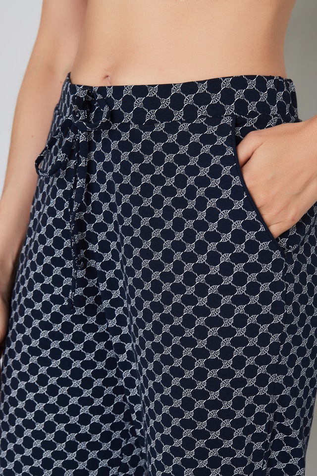 JOOP! Pyjamahose »Cosy« mit Tunnelzug und Bindeband, Cornflower-Allover