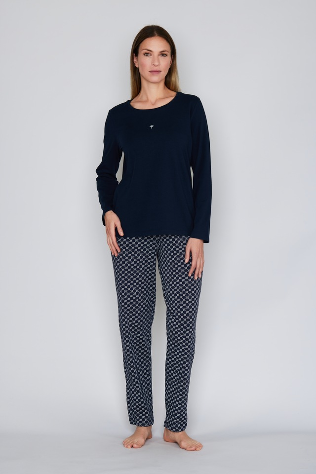JOOP! Pyjamahose »Cosy« mit Tunnelzug und Bindeband, Cornflower-Allover