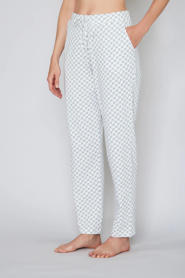 JOOP! Pyjamahose »Cosy« mit Tunnelzug und Bindeband, Cornflower-Allover