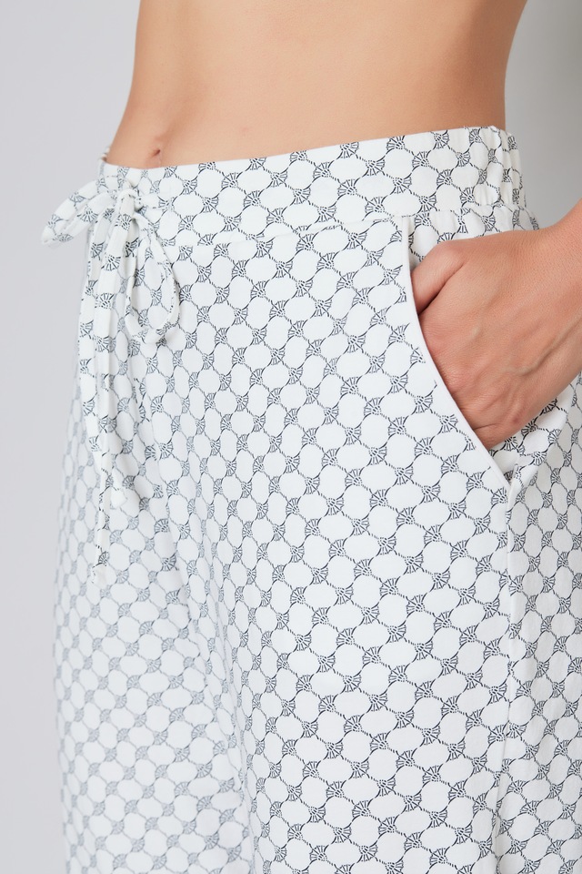 JOOP! Pyjamahose »Cosy« mit Tunnelzug und Bindeband, Cornflower-Allover