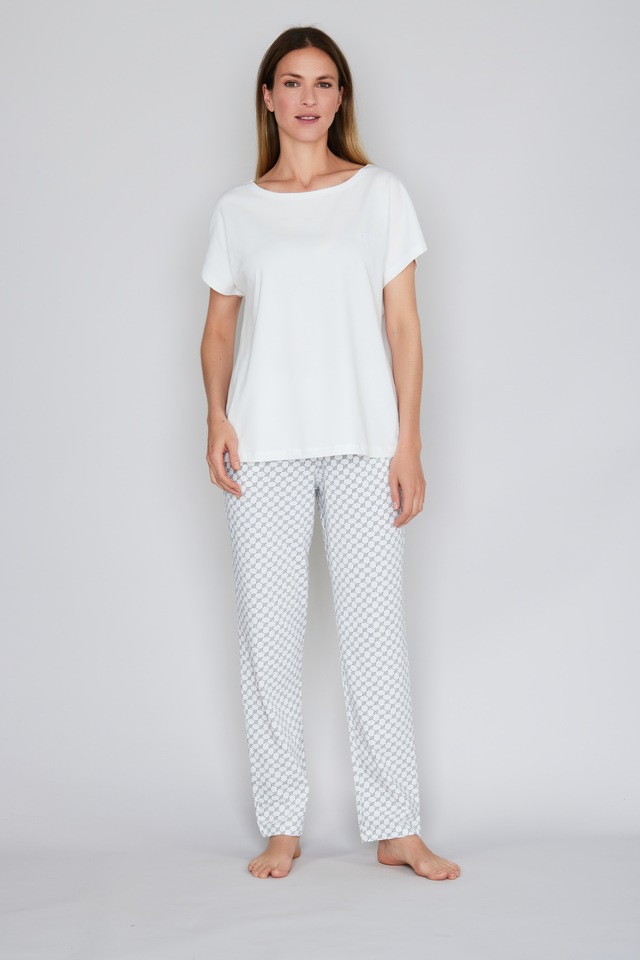 JOOP! Pyjamahose »Cosy« mit Tunnelzug und Bindeband, Cornflower-Allover