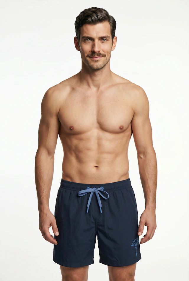 JOOP! Badeshorts »Solid« Cornflower-Logo, kurze Seitenschlitze