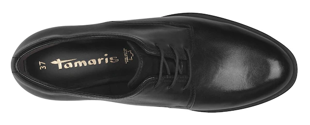 Tamaris Schnürschuh , Blockabsatz, Halbschuh, Businessschuh mit Ziernähten