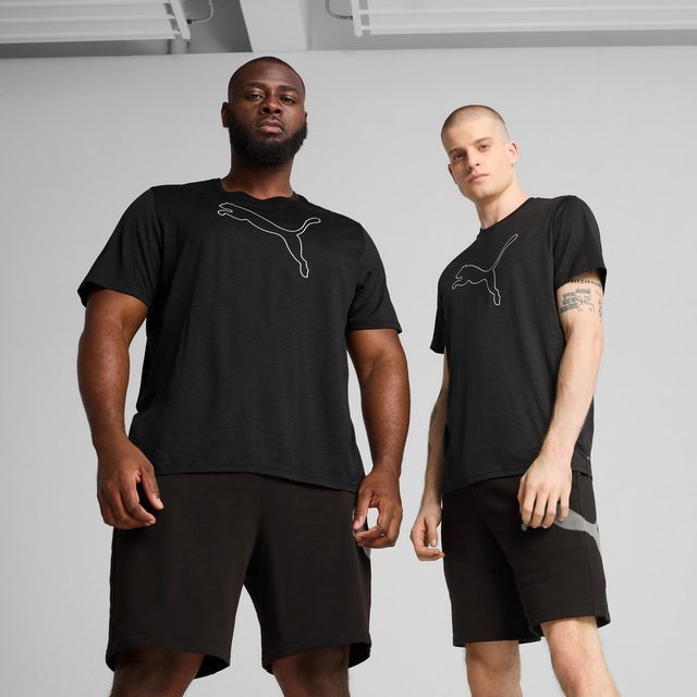 PUMA Trainingsshirt »M TAD ESSENTIAL HEATHER CAT TEE (CF LARGE CAT)« mit Rundhalsausschnitt, mit Kurzarm, für sportliche Aktivitäten
