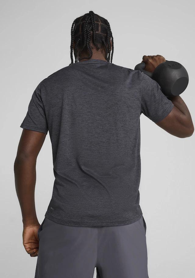 PUMA Trainingsshirt »M TAD ESSENTIAL HEATHER CAT TEE (CF LARGE CAT)« mit Rundhalsausschnitt, mit Kurzarm, für sportliche Aktivitäten