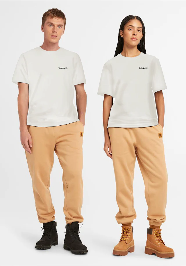 Timberland T-Shirt »Small Linear Logo Print Tee« mit Rundhalsausschnitt, Kurzarm-Design, unifarben, aus Baumwolle