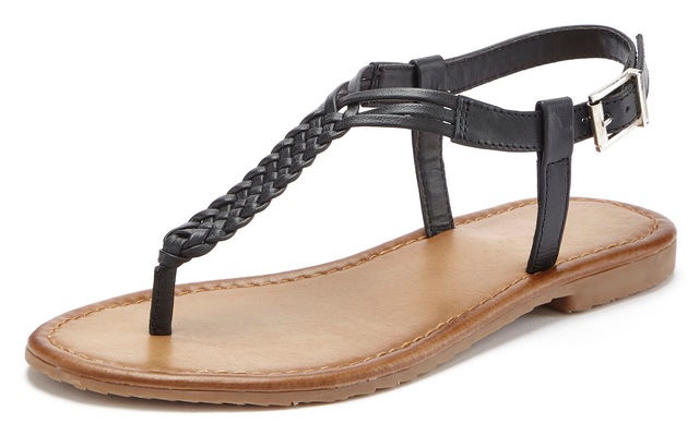 Vivance Zehentrenner Sandalette, Sommerschuh,Sandale aus Leder mit Flecht-Optik