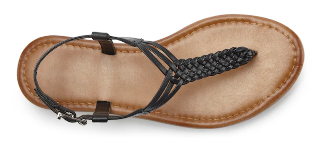 Vivance Zehentrenner Sandalette, Sommerschuh,Sandale aus Leder mit Flecht-Optik